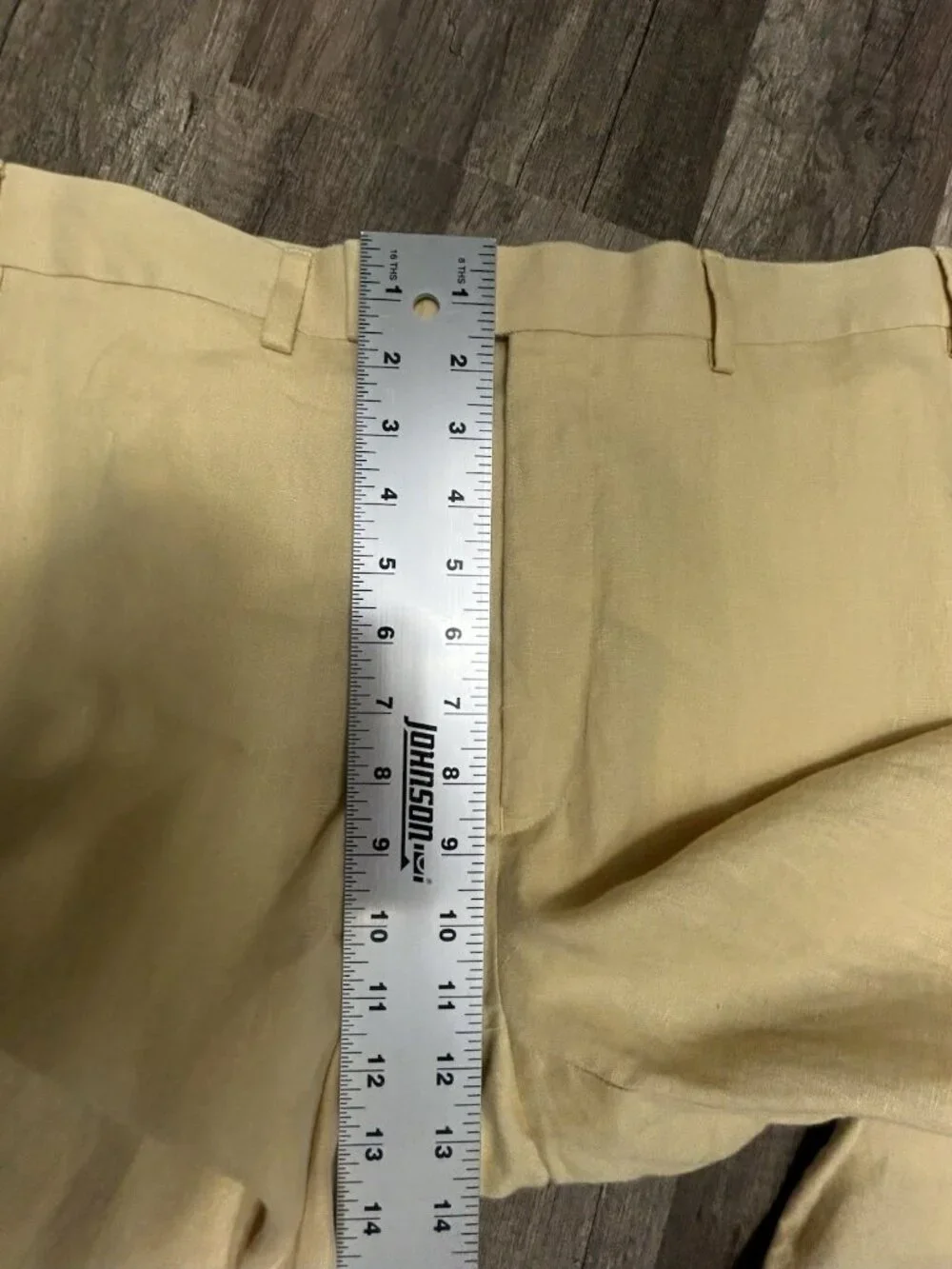 LRL Ralph Lauren Linen Pants Mens 36x32 Yellow Flat Front Straight Resort Beach